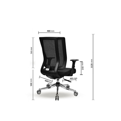 Comfy Medium Back Chair Workstation chairs - makemychairs