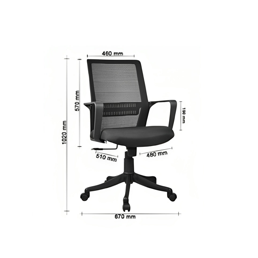Edge Medium Back Chair Workstation chairs - makemychairs