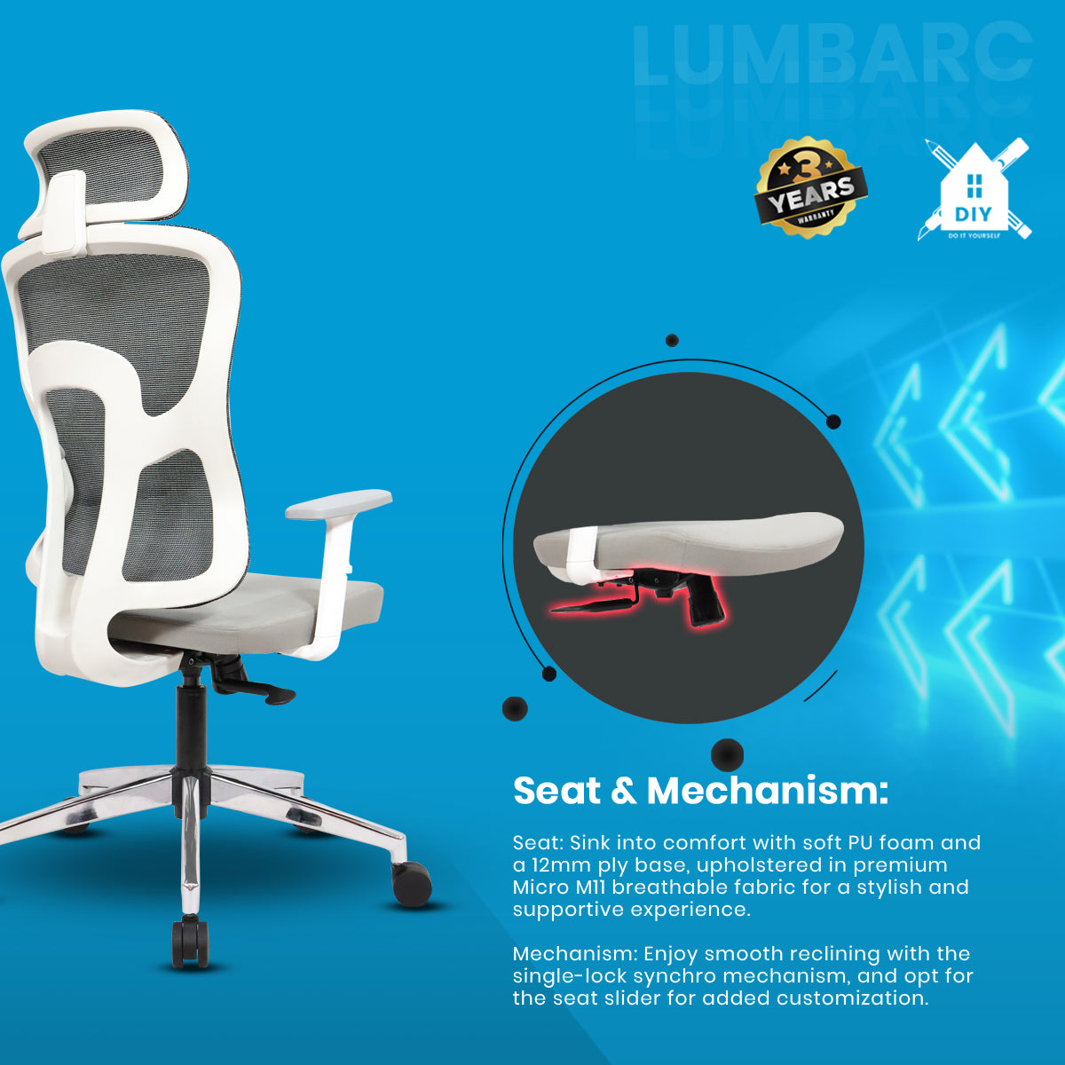 Lumbarc High Back Chair Executive Chairs - makemychairs