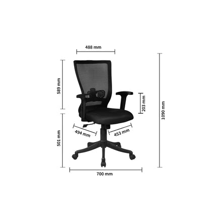 Mystic Medium Back Chair Workstation chairs - makemychairs