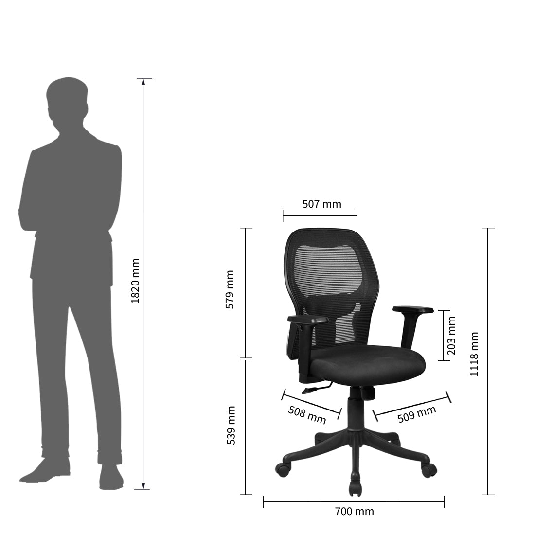 Marvel 2 Medium Back Chair Workstation chairs - makemychairs