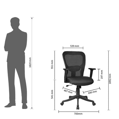 Matrix Medium Back Chair Workstation chairs - makemychairs