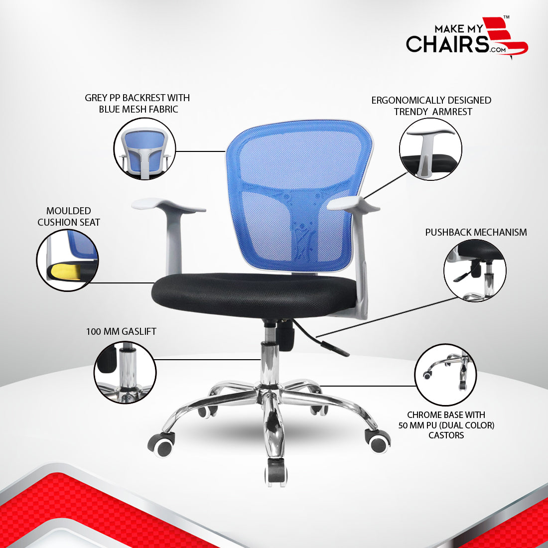 NEO MESH BACK CHAIR Workstation chairs - makemychairs