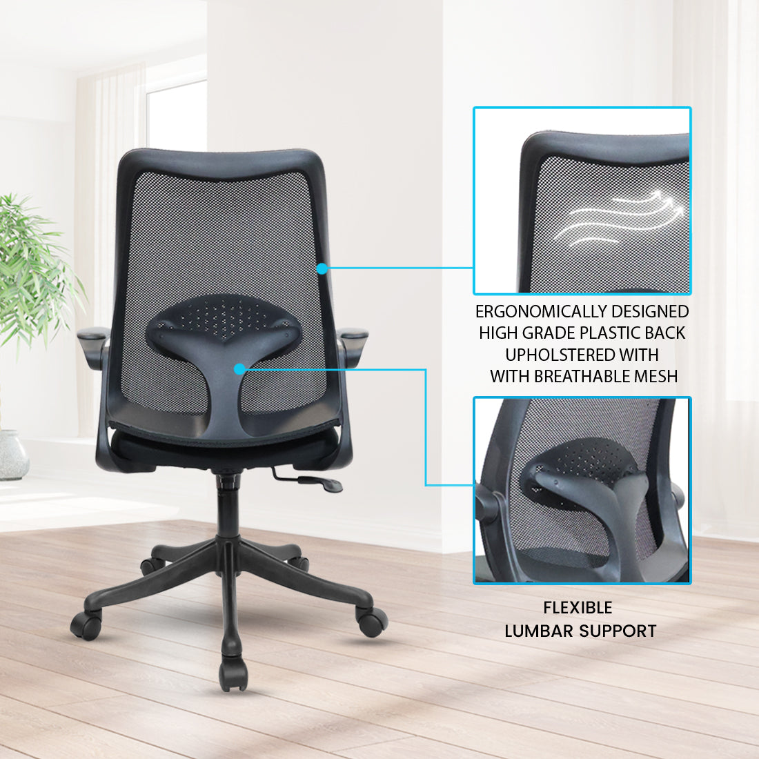 Dolphin Medium Back Chair Workstation chairs - makemychairs