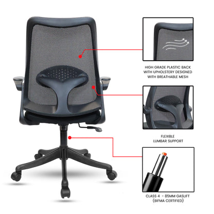 Dolphin Medium Back Chair Workstation chairs - makemychairs