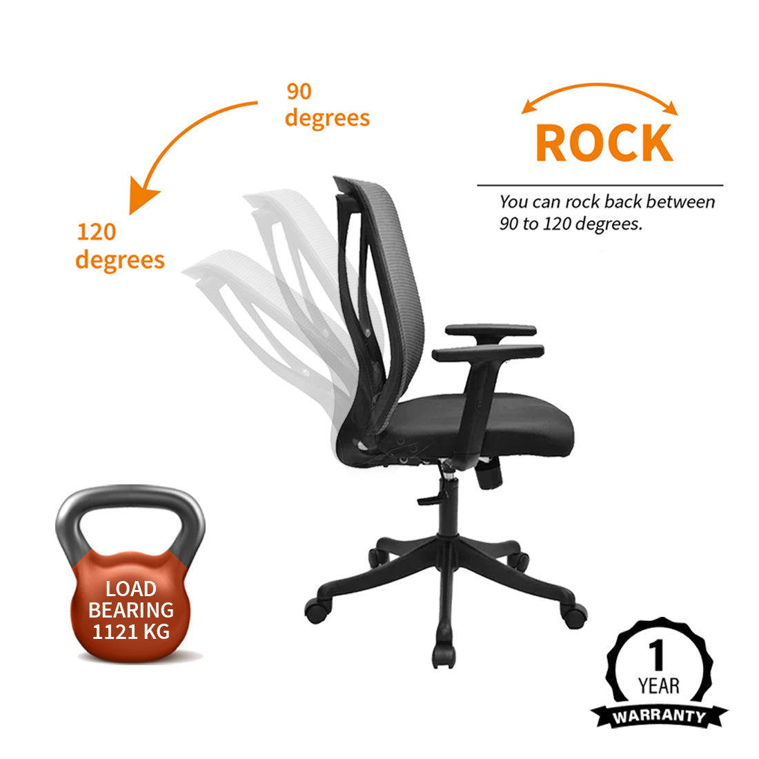 Xtream Medium Back Chair Workstation chairs - makemychairs