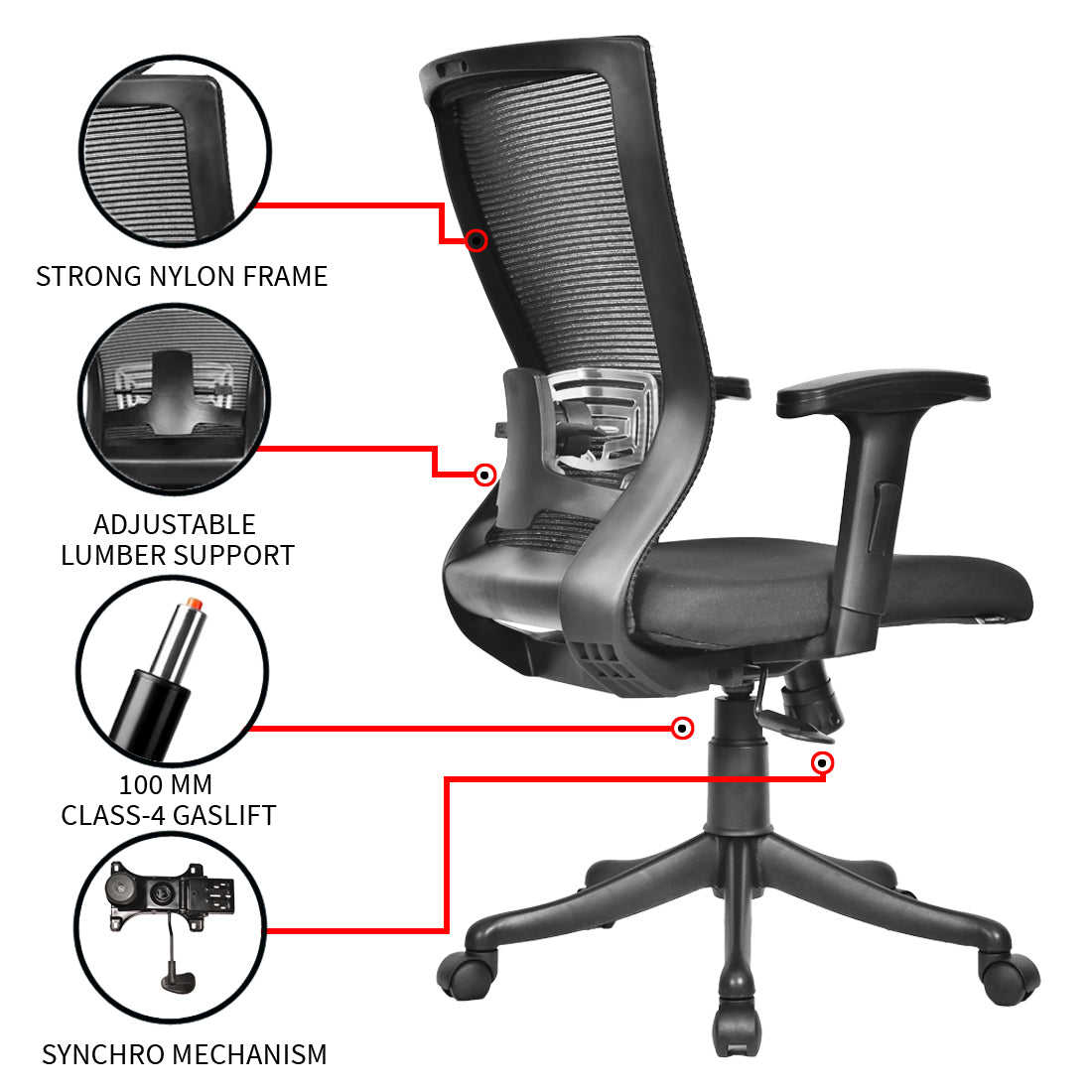 Majesty Medium Back Chair Workstation chairs - makemychairs