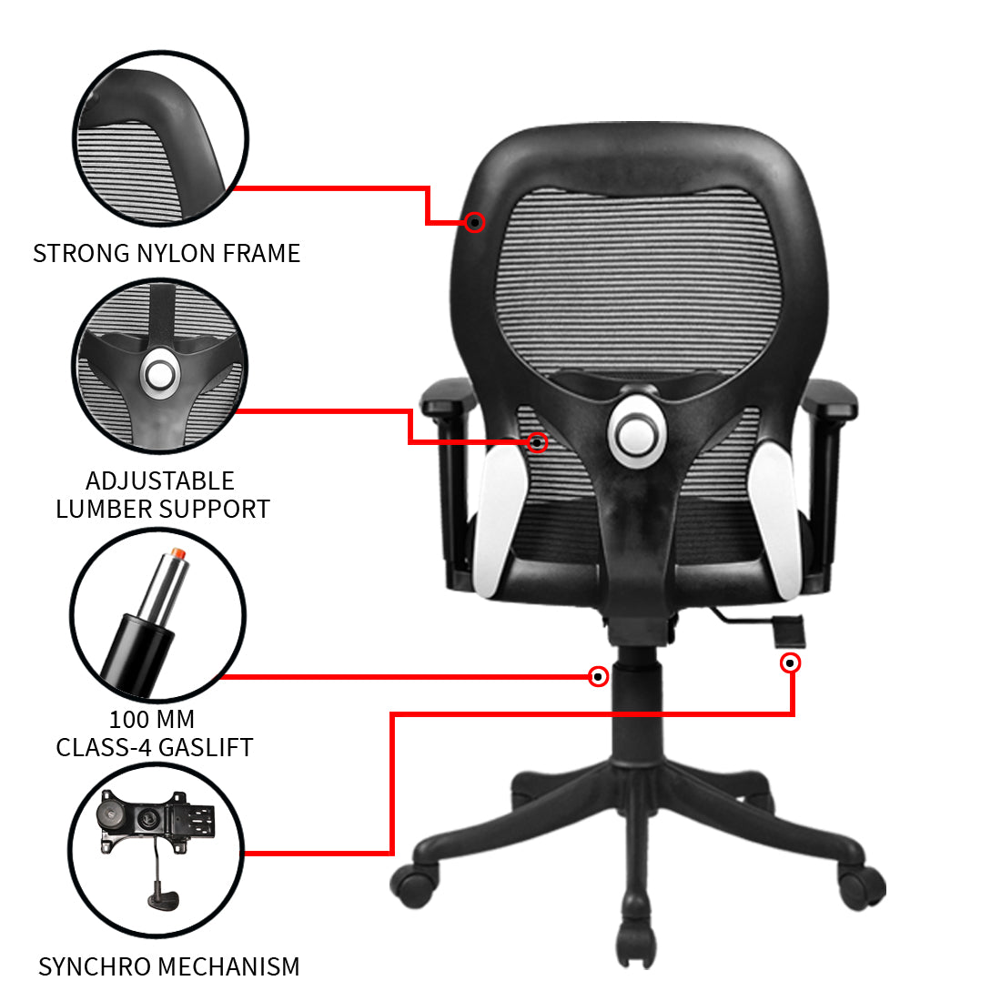 Marvel 2 Medium Back Chair Workstation chairs - makemychairs