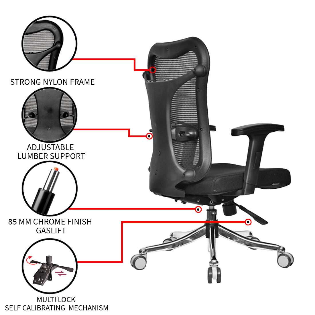 Optimus Elite Medium Back Chair Workstation chairs - makemychairs