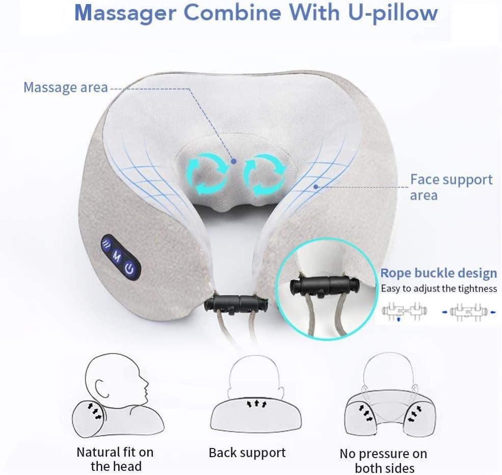 U Shaped travel neck massager pillow Workstation Accessories - makemychairs